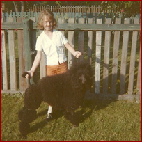 Cherie stacking a poodle